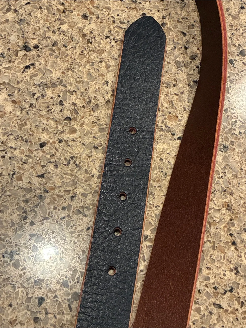 Men’s 38/93 Tommy Hilfiger Navy Leather Belt with Red Stitching